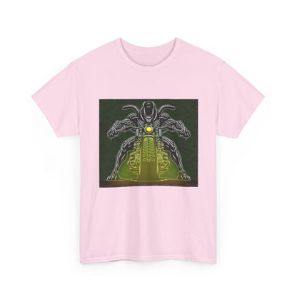 Alien Biker Neon Sci‑Fi Motorcycle T-Shirt