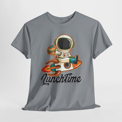 Astronaut Lunchtime Unisex Heavy Cotton Tee - Fun Graphic T-Shirt for Space Lovers, GraphicTees, png, t-shirts, tshirts